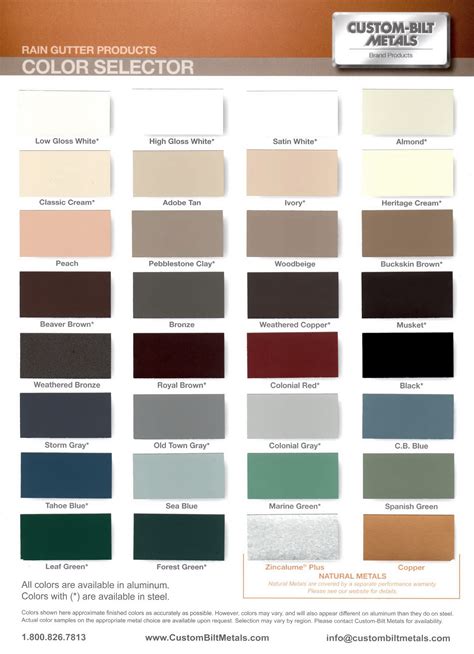 At Thompson Creek, we offer 16 premium, long-lasting gutter colors that you can choose from for a unique look. Just a few options include: Blue. Green. Brown. Burgundy. Black. White. If your home’s exterior colors are neutral, choosing a brighter shade is an easy way to be a little bit different than other homes while adding a small pop …. 