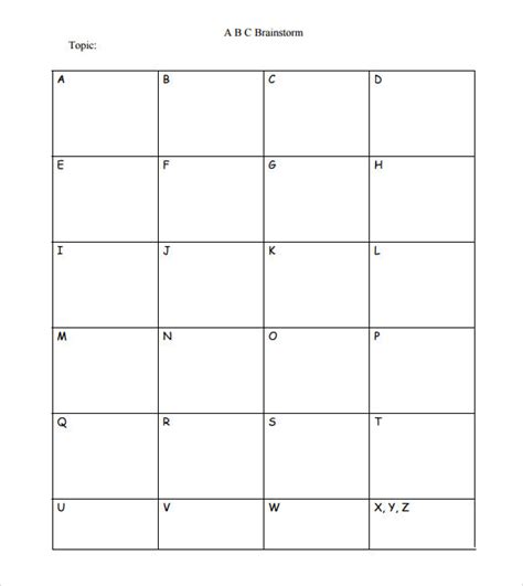Abc template in Word and Pdf formats