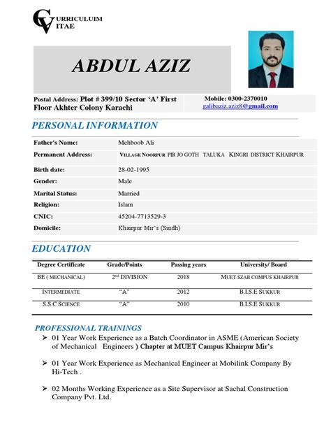 Abdul Aziz Cv profile