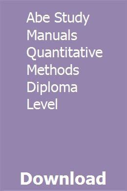 Abe study manuals quantitative methods diploma level. - Study guide 1 1 entrepreneurship crossword answers.