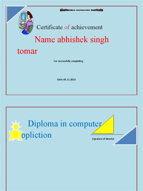 Abhishek certificate