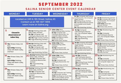 Abington Senior Center Calendar