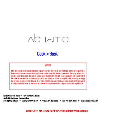 Abinitio CookBook
