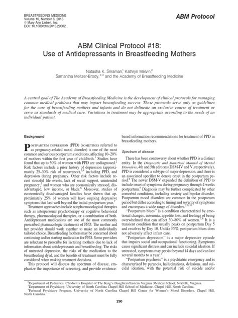Abm Clinical Protocol 18 pdf
