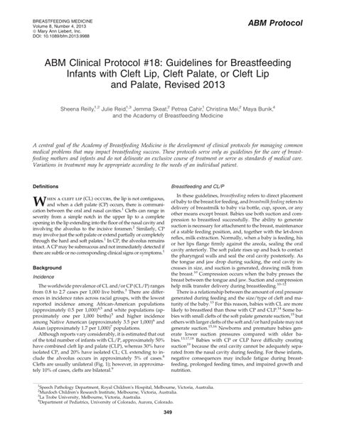 Abm Clinical Protocol 18 pdf