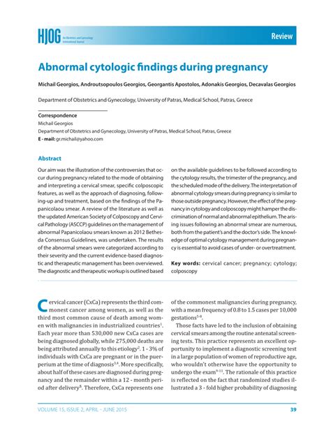 Abnormal Cytologic Findings During Pregnancy
