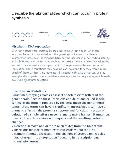 Abnormalities Protein Synthesis 2