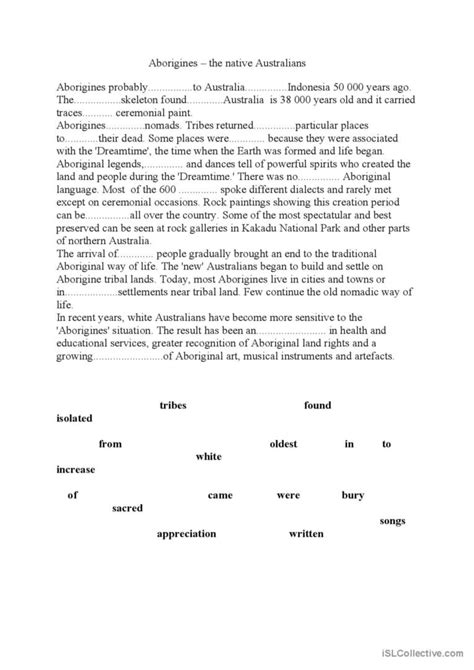 Aborigines English Esl Worksheets For Distance Learning And Physical Classrooms