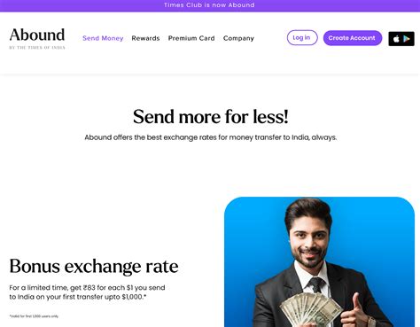 Abound money transfer. Find out how much it costs to send money online. Sending 1,000.00 USD with. Recipient gets (Total after fees) Transfer fee. Exchange rate (1 USD → EUR) Cheapest. 918.94 EUR Save up to 45.31 EUR. 6.82 USD. 0.925250 Mid-market rate. 