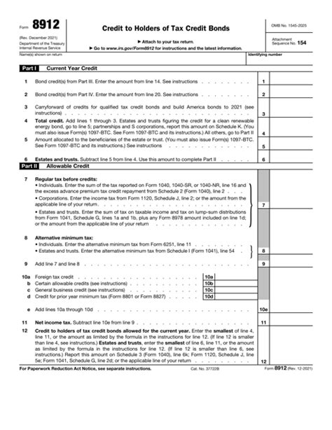 About Form 8912, Credit to Holders of Tax Credit Bonds