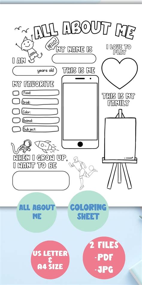 About Me Coloring Shee