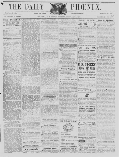 About The daily phoenix. [volume] (Columbia, S.C.) 1865-1878