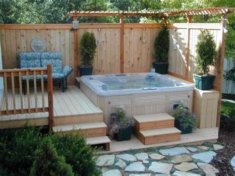 Above ground jacuzzi. A rectangular tub takes up 48 square feet, assuming it is built for four or so people. For some, that size might not work on a deck or patio, which means the hot tub should be placed directly on the ground in the yard – either as an in-ground hot tub or above-ground hot tub. Alternatively, you can recess the hot tub into the patio floor by a ... 