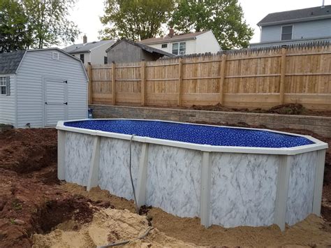 Above ground pool install. They can be installed 100% above-ground, or they can be installed like traditional, in-ground pools. And, of course, these swimming pools can also be installed partially inground. The semi-inground option is ideal for backyards that feature uneven ground, steep hills, slopes, or any other features that would make a traditional … 