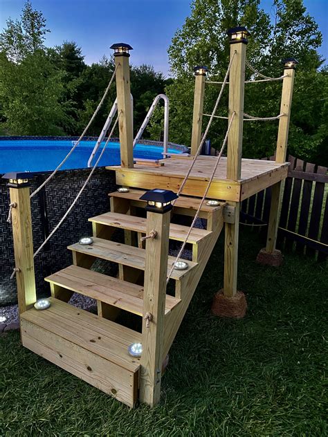 Hi Everyone, In this video, I'm going to show you how to build a pool steps for your above ground pool using cinder blocks and 4x6 lumber in 2 simple steps (just cut the lumber and.... 