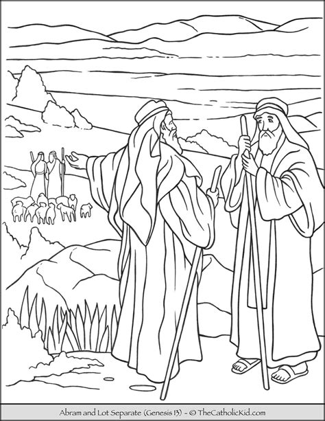 Abraham And Lot Coloring Page Coloring Pages