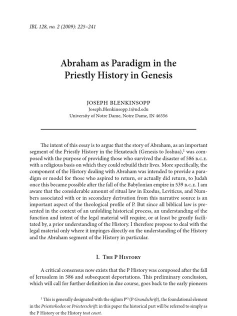 Abraham as Paradigm
