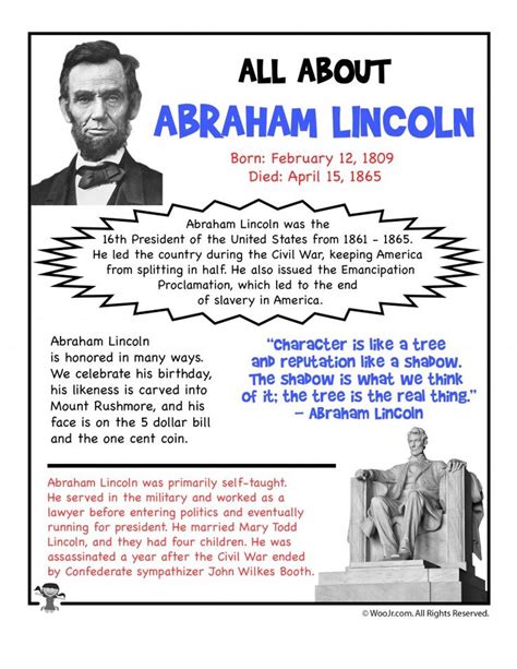 Abraham lincoln biography for 5th graders