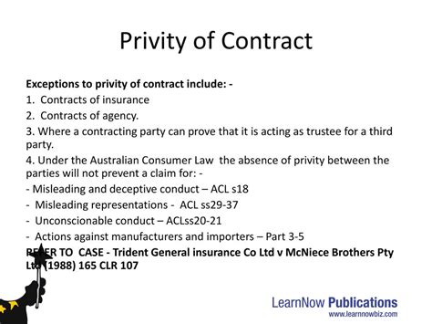 Absence of privity of Contract - Black n