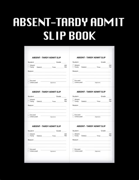 AbsentTardy Admit Slip Book