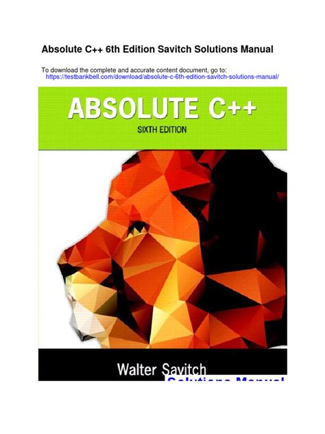 Absolute C Solution Manual