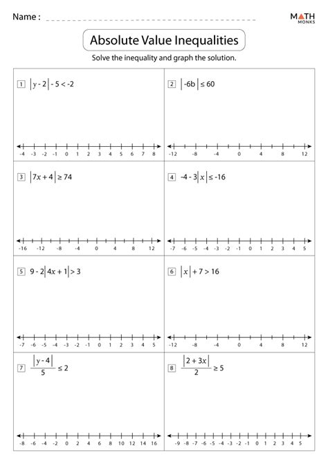 Absolute Value Inequalities Worksheet Answers