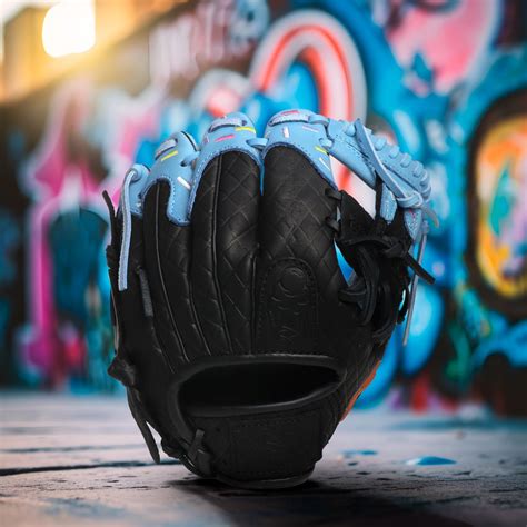 Absolutely ridiculous glove. pushin' 🅿️ ice cream glove | baseball & softball imagined by Flavor #5: The most popular glove in baseball this year, the Pushin' 🅿️ flavor Ice Cream B aseball/Softball Glove now served on a classic waffle. Professional Grade Kip Leather. Same glove down to every detail of quality and materials that Jazz Chisholm Jr wears on game day, but built to your specs. 