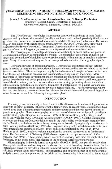 Abstract: Stratigraphic Applications of the Glossifungites …