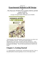 Abstract Design Methods In Experimental Rf For W7zoi