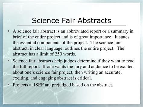 Abstract Example Science Fair