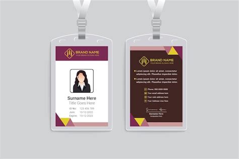 Abstract id card template with flat design Vector Free Download