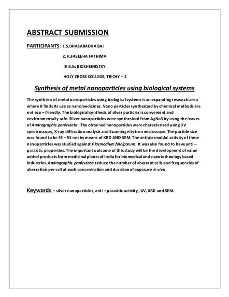 Abstract submission