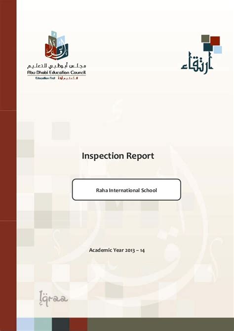 Abu Dhabi Education Council Inspection Report Raha International School