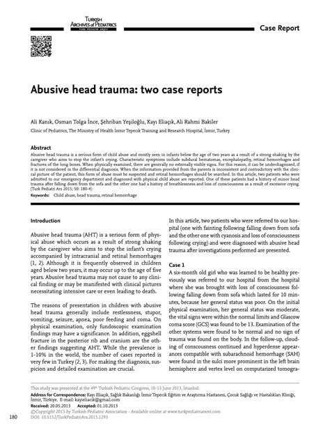 Abusive Head Trauma Case Reports