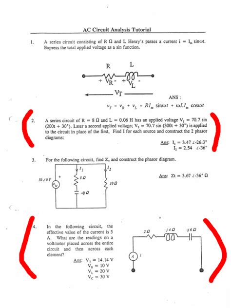 Ac circuit analysis problems and solutions pdf.  It covers topics like calculating the amplitu...