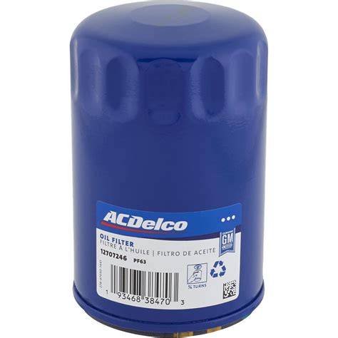 Ac delco pf63. ACDelco GM OE and Enhanced Gold Ultraguard Oil Filters are designed using filtering technology that helps provide tight seals and reduced engine wear. These premium oil filters provide outstanding protection for demanding uses. With 98% multi-pass efficiency at 25-30 microns combined with increased burst-strength and durability, the ACDelco ... 