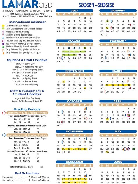 Academic Calendar Lamar