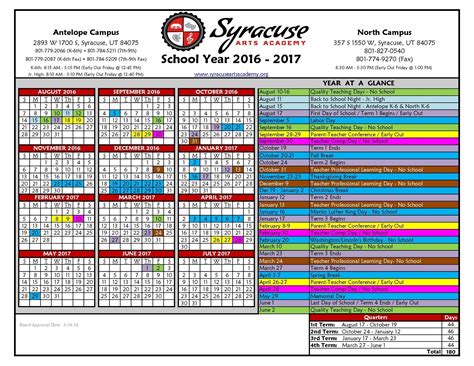 Academic Calendar Syracuse