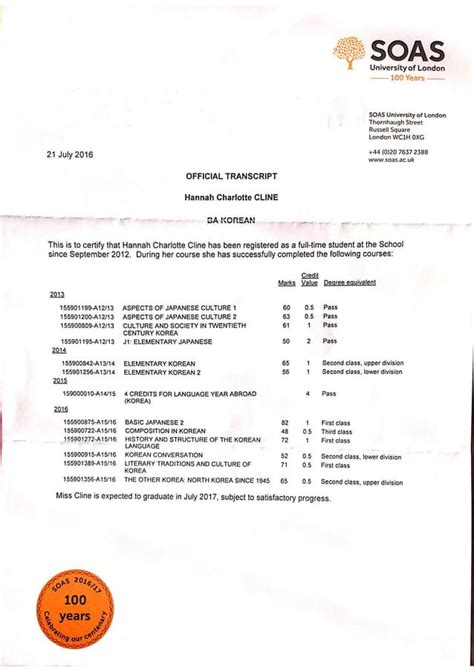 Academic Transcript 2
