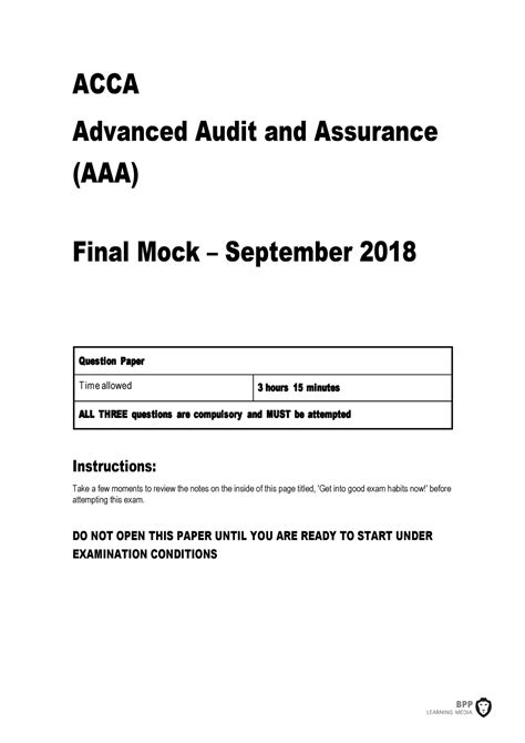 Acca Auditing Assignment doc