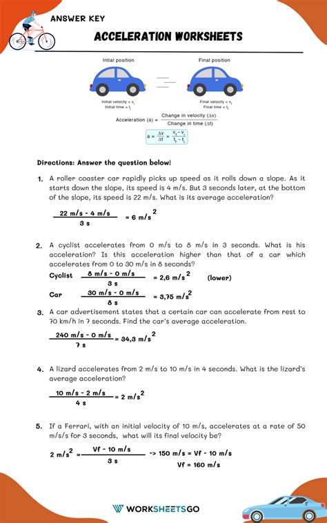 Accelerated Motion Worksheet Answers