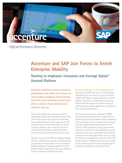 Accenture SAP Join Forces Enrich Enterprise Mobility