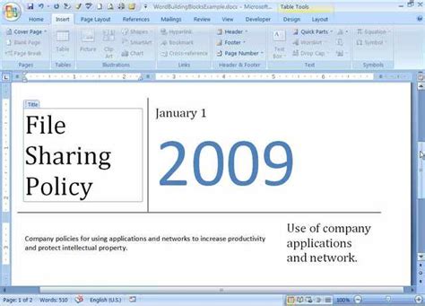 Accept MS Word 2009 new