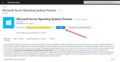 Accept MS operation system windows server 2019