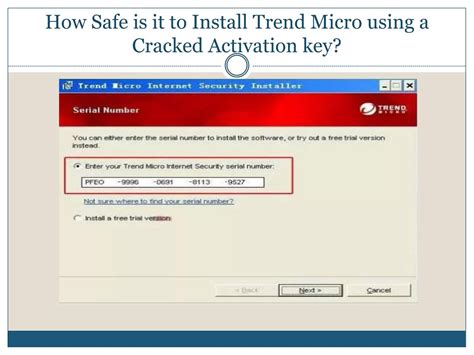 Accept Trend Micro Internet Security for free key