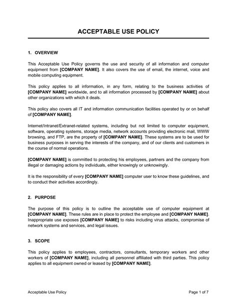 Acceptable Use Policy Template by BusinessinaBox™