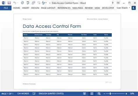 Access Control List User Access Review Template Get What You Need