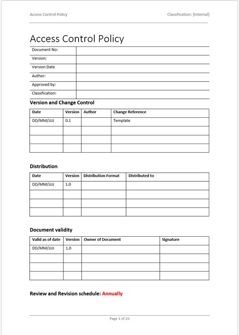 Access Control Policy Template QBH Solutions