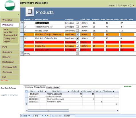 Access Database Templates for Inventory Management and Tracking System
