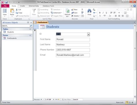 Access Form, Populate TextBoxes Based On ComboBox VBA and Tutorials, Education and